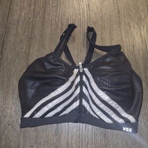 Victoria Secret Sport Sz. 34B Black/silver Full Zip Sports Bra
